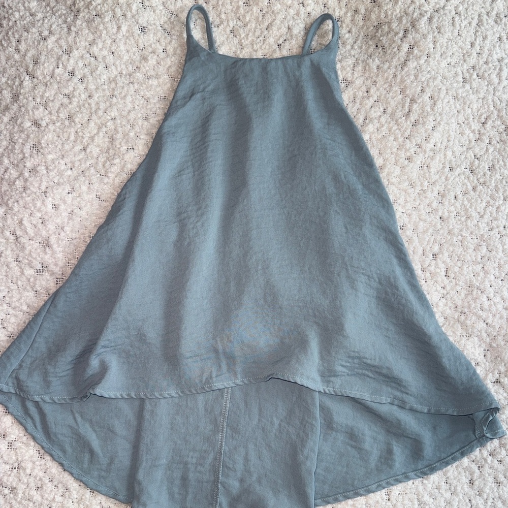 She + Sky High Low Blue Tank